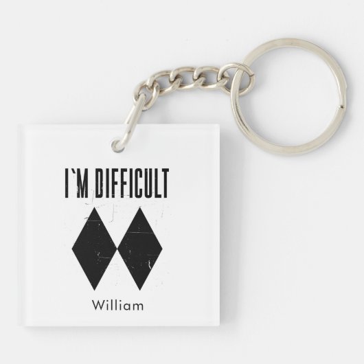 I'm Difficult Skiing Black Diamond Sleutelhanger (Achterkant)