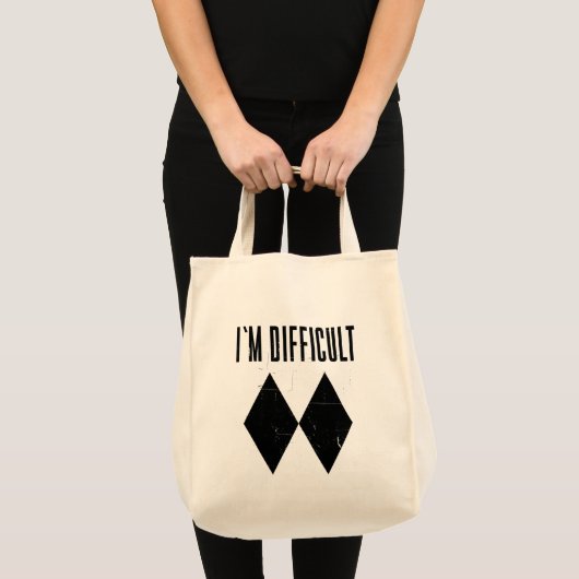 I'm Difficult Skiing Black Diamonds Ski Slopes Gag Tote Bag (Voorkant (product))