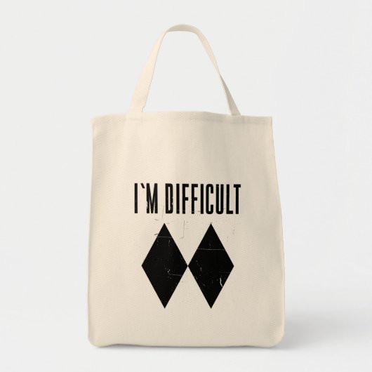 I'm Difficult Skiing Black Diamonds Ski Slopes Gag Tote Bag (Voorkant)