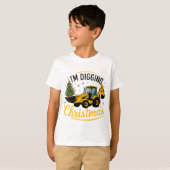 I'm Digging Christmas Cute Excavator Tree Kids T-shirt (Voorkant volledig)