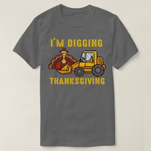 Im Digging Thanksgiving Turkey Tractor Toddler Kin T-shirt (Design voorkant)