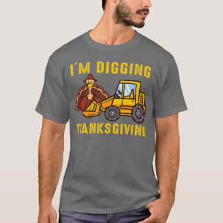 Im Digging Thanksgiving Turkey Tractor Toddler Kin T-shirt