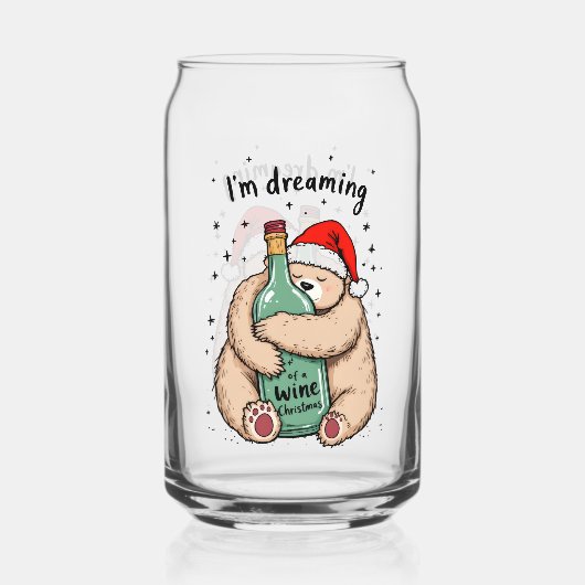 I'm Dreaming of a Wine Christmas Blikvorm Glas (Achterkant)