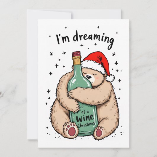 I'm Dreaming of a Wine Christmas Feestdagenkaart (Voorkant)