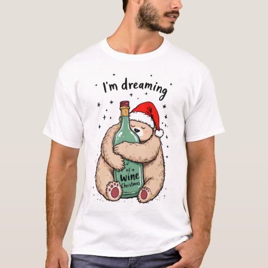 I'm Dreaming of a Wine Christmas  T-shirt (Voorkant)