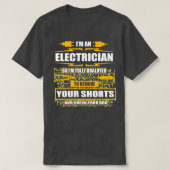 Im een elektricien met vergunning voor elektrische t-shirt (Design voorkant)