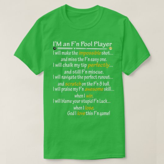 Im een Fn Pool Player T-shirt (Design voorkant)