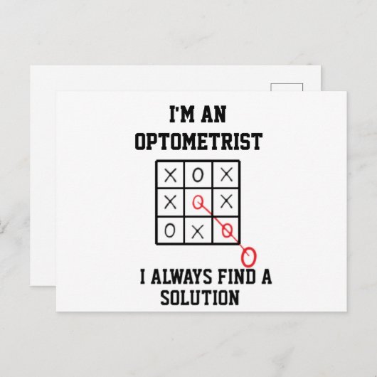 Im een optometrist vind ik altijd een oplossing briefkaart (Voorkant / Achterkant)
