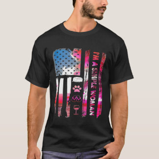 Im een simpel 'Woman Camping Wine Teenslippers Dog T-shirt