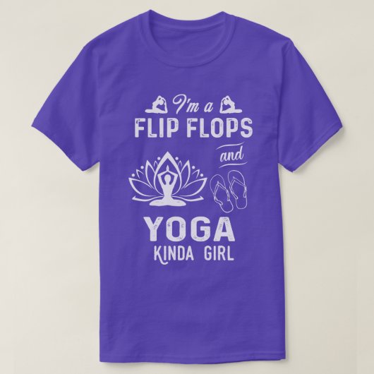 Im een Teenslippers en yoga soort meisje T-shirt (Design voorkant)