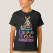 Im Eggstra Handsome Bunny Fishing B Fish Easter Da T-shirt (Voorkant)