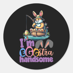 Im Eggstra Handsome Bunny Vissen B Vis Pasen Da Ronde Sticker