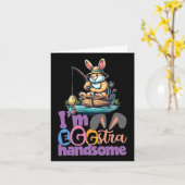 Im Eggstra Knap Bunny Vist Byss Fish Easter Kaart (Gele Bloem)