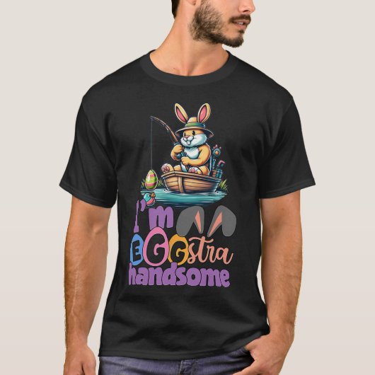 Im Eggstra Knappe Konijn Vist Byss Vis Pasen T-shirt (Voorkant)