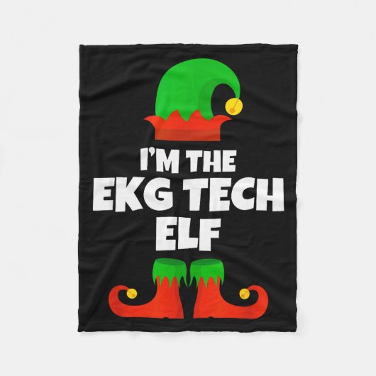 I'm Ekg Tech Elf Family Pajama Christmas Electroca Fleece Deken (Voorkant)