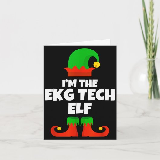 I'm Ekg Tech Elf Family Pajama Christmas Electroca Kaart (Voorkant)