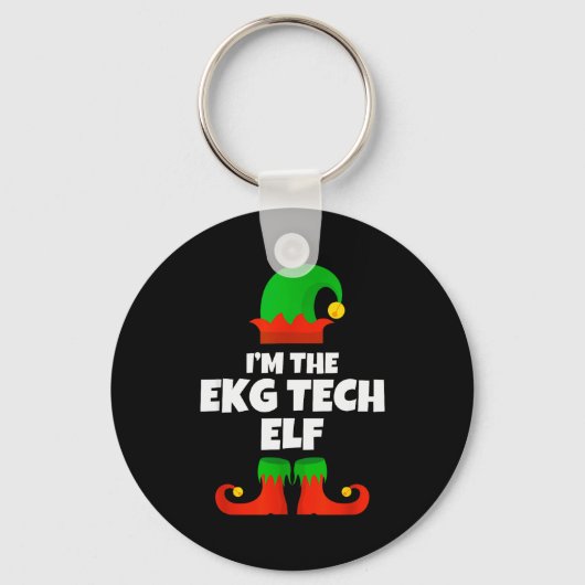 I'm Ekg Tech Elf Family Pajama Christmas Electroca Sleutelhanger (Voorkant)