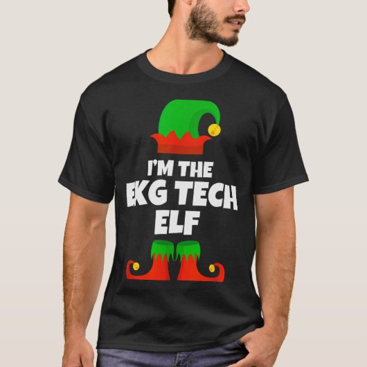 I'm Ekg Tech Elf Family Pajama Christmas Electroca T-shirt (Voorkant)