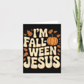 I'm Fall-o-ween Jesus Halloween Christian Groovy P Kaart (Voorkant)