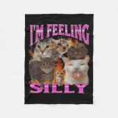 I'm Feeling Silly Funny Cat Meme Bootleg Graphic F Fleece Deken (Voorkant)