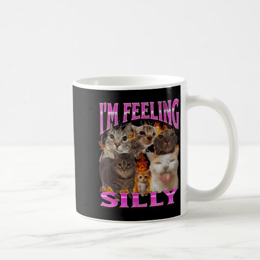 I'm Feeling Silly Funny Cat Meme Bootleg Graphic F Koffiemok (Rechts)