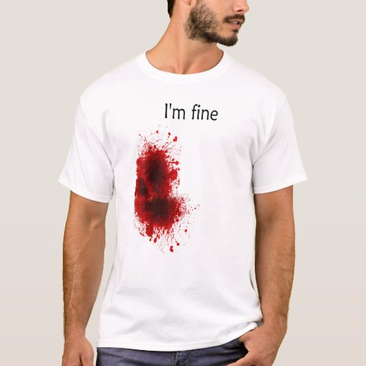 Im Fine Bloody Wound Halloween Bruto Costuum T-shirt (Voorkant)