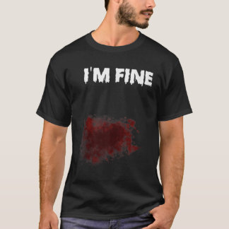 Im Fine Bloody Zombie Bite Scary Halloween Costume T-shirt