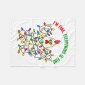 I'm Fine Everything Is Fine Christmas Chicken Ligh Fleece Deken (Voorkant (Horizontaal))