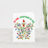 I'm Fine Everything Is Fine Christmas Chicken Ligh Kaart (Voorkant)