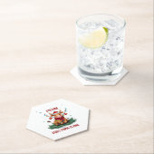 I'm Fine Everything is Fine Christmas Highland Cow Kartonnen Onderzetters (Insitu)