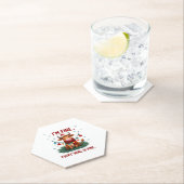 I'm Fine Everything is Fine Christmas Highland Cow Kartonnen Onderzetters (Insitu)