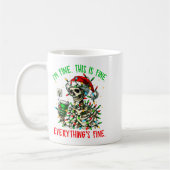 I'm Fine Everything Is Fine Christmas Skeleton Xma Koffiemok (Links)