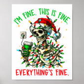 I'm Fine Everything Is Fine Christmas Skeleton Xma Poster (Voorkant)