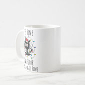 I'm Fine Everything Is Fine Cute Cat Christmas Lig Koffiemok (Voorkant links)