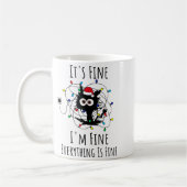 I'm Fine Everything Is Fine Cute Cat Christmas Lig Koffiemok (Links)