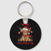 I'm Fine Everything Is Fine Funny Christmas Highla Sleutelhanger (Voorkant)