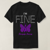 I'm Fine Fibromyalgia Awareness Purple Ribbon Funn T-shirt (Design voorkant)