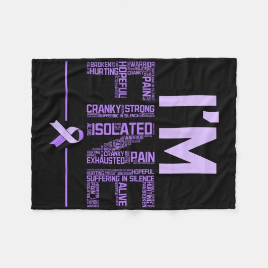 Im Fine Fibromyalgia Warrior Fibro Awareness Purpl Fleece Deken (Voorkant (Horizontaal))