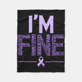 Im Fine Fibromyalgia Warrior Fibro Awareness Purpl Fleece Deken (Voorkant)