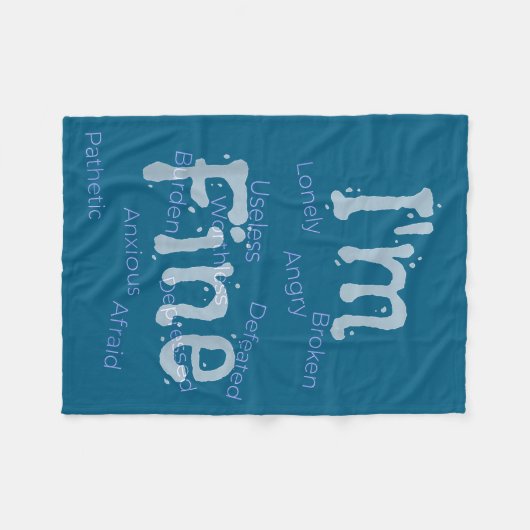 I'm Fine Suicide Prevention Awareness Fleece Deken (Voorkant (Horizontaal))