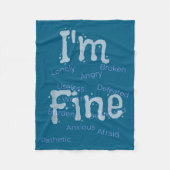 I'm Fine Suicide Prevention Awareness  Fleece Deken (Voorkant)