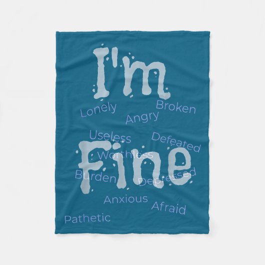 I'm Fine Suicide Prevention Awareness  Fleece Deken (Voorkant)