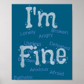 I'm Fine Suicide Prevention Awareness  Poster (Voorkant)