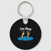 I'm Fine Thumbs Up Two Like Hand Funny Sarcasm Hum Sleutelhanger (Voorkant)