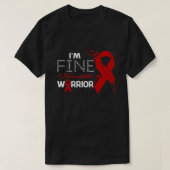 I'm Fine Vasculitis Warrior Awareness Feather T-shirt (Design voorkant)