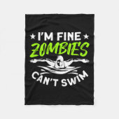 I'm Fine Zombies Can't Swim  Fleece Deken (Voorkant)