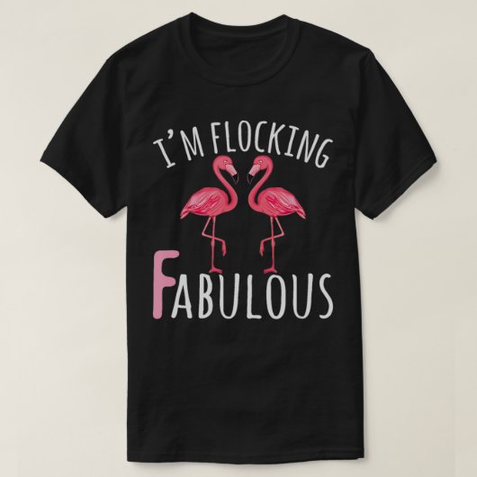 Im Flocking Fabulous Waterverf Pink Flamingo T-shirt (Design voorkant)