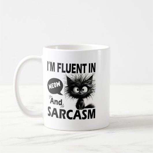 I'm Fluent In Meow And Sarcasm Funny Cat Lover Wom Koffiemok (Links)