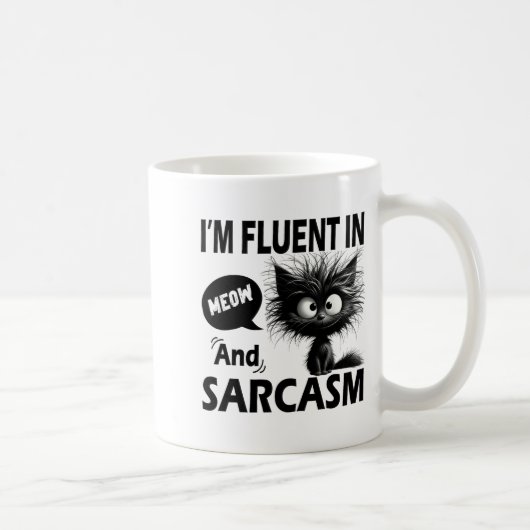 I'm Fluent In Meow And Sarcasm Funny Cat Lover Wom Koffiemok (Rechts)