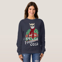 im freaking cold Cool llama Ugly kerstsweater Trui